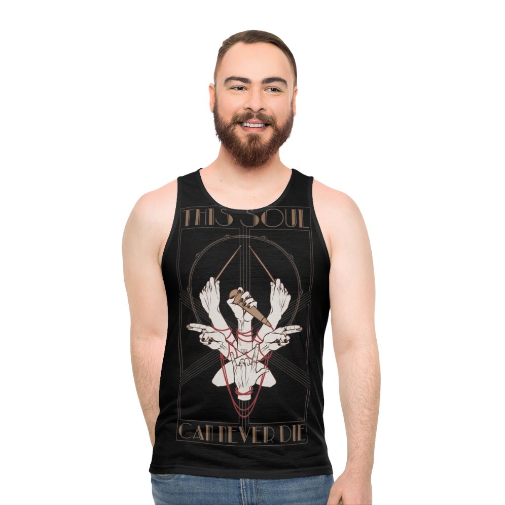 Unisex tank top with mystical art nouveau design