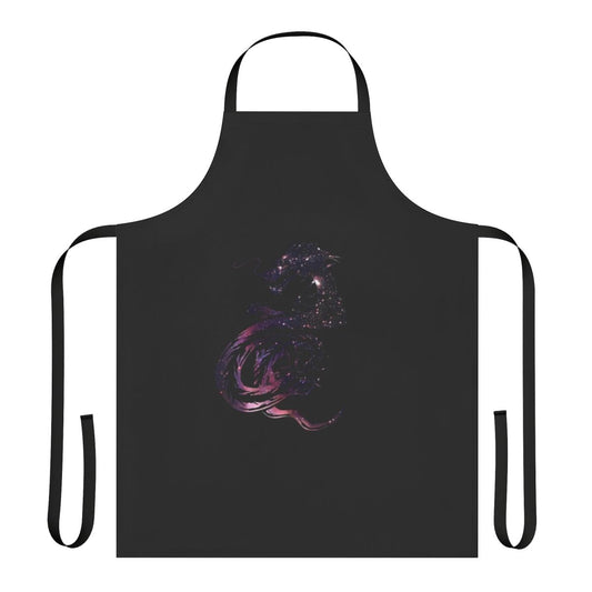 Apron featuring a detailed illustration of a majestic azure dragon, a legendary mythical creature from Asian folklore.