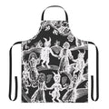 White apron with skull and goat design, perfect for spiritual and pagan rituals.
