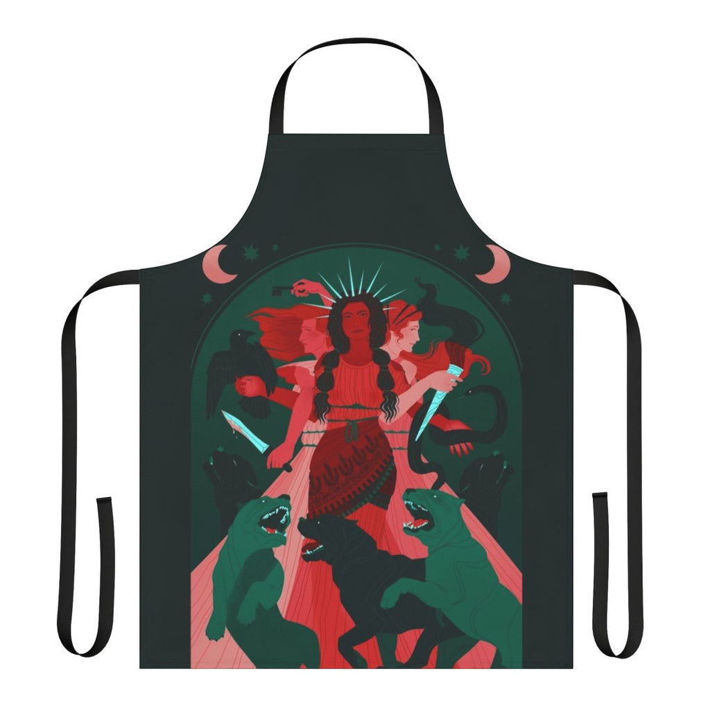 Hecate-inspired apron with occult and witchcraft motifs