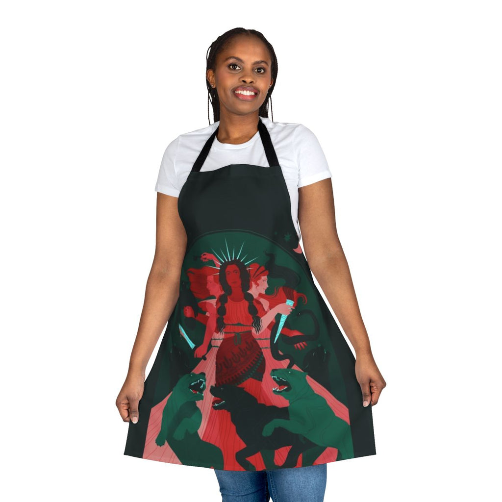 Hecate-inspired apron with occult and witchcraft motifs