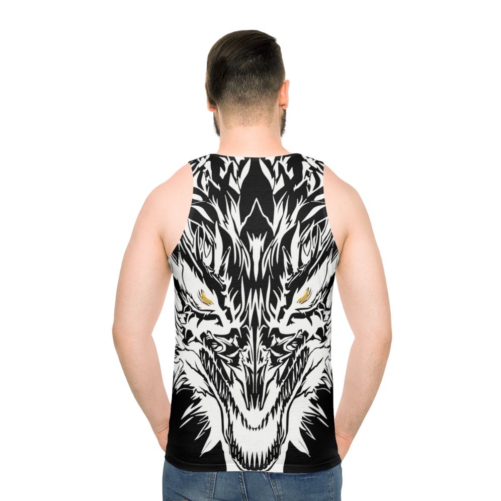 Unisex tank top with a mystical ice dragon graphic