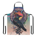 Apron featuring a mystical, psychedelic design of a crow or raven, perfect for the occult and pagan enthusiast.