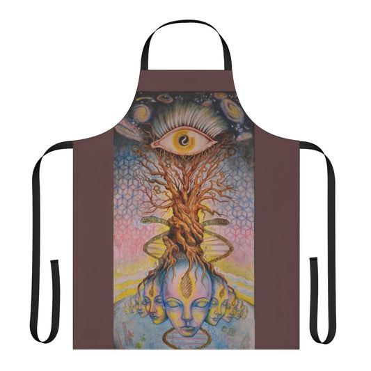 Pineal gland artwork depicted in vibrant colors on an apron