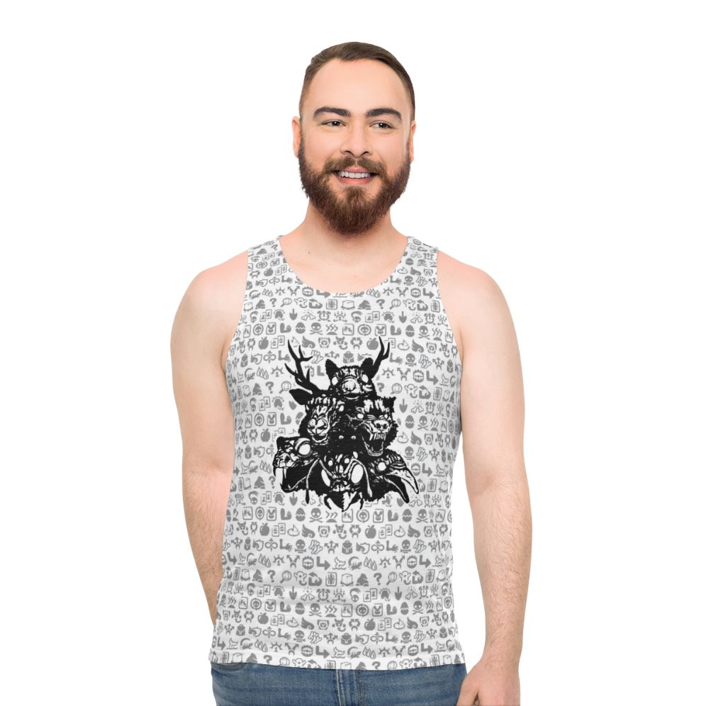 Unisex tank top featuring mystical totems and sigils