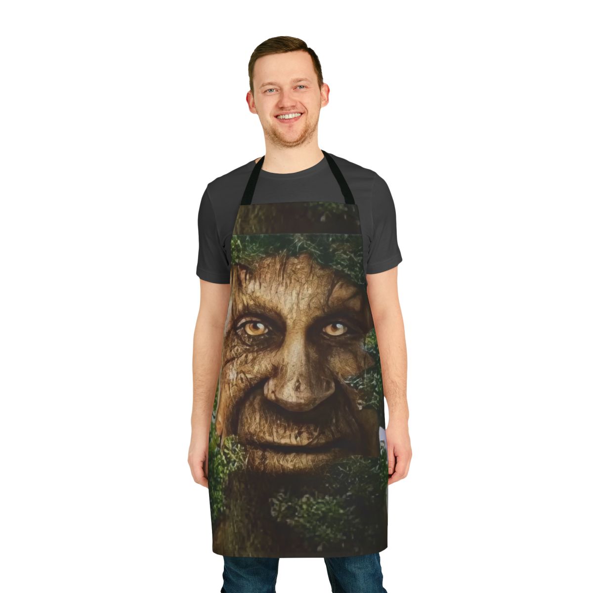 Apron featuring a wise, mystical tree meme design