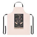 Mystical waxing moon apron with tarot and celestial design