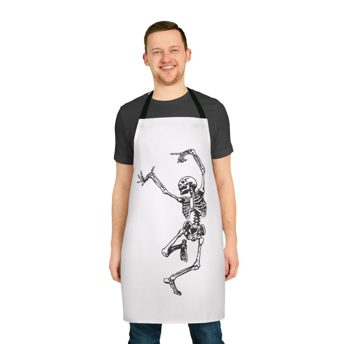Mystical witchcraft apron with skull and gothic design