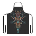 A dark and mystical apron featuring a surreal yak design inspired by Thai culture and mythology.