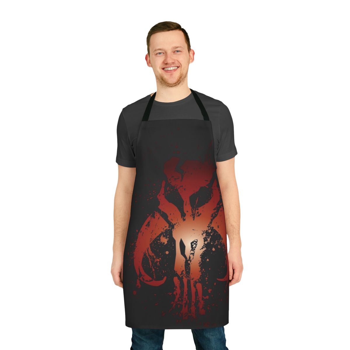 Mythic Mandalorian Skull Design on High-Quality Apron
