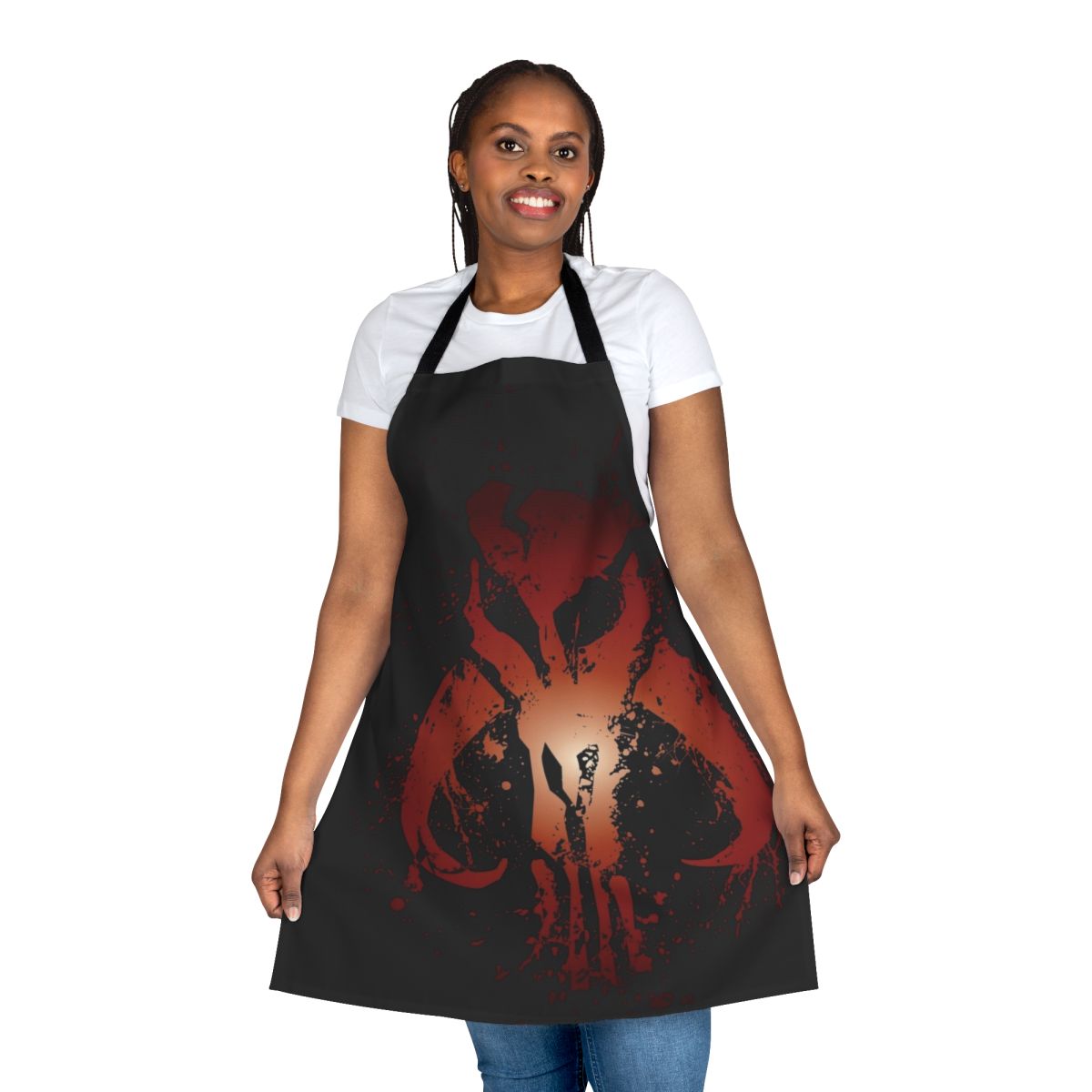 Mythic Mandalorian Skull Design on High-Quality Apron
