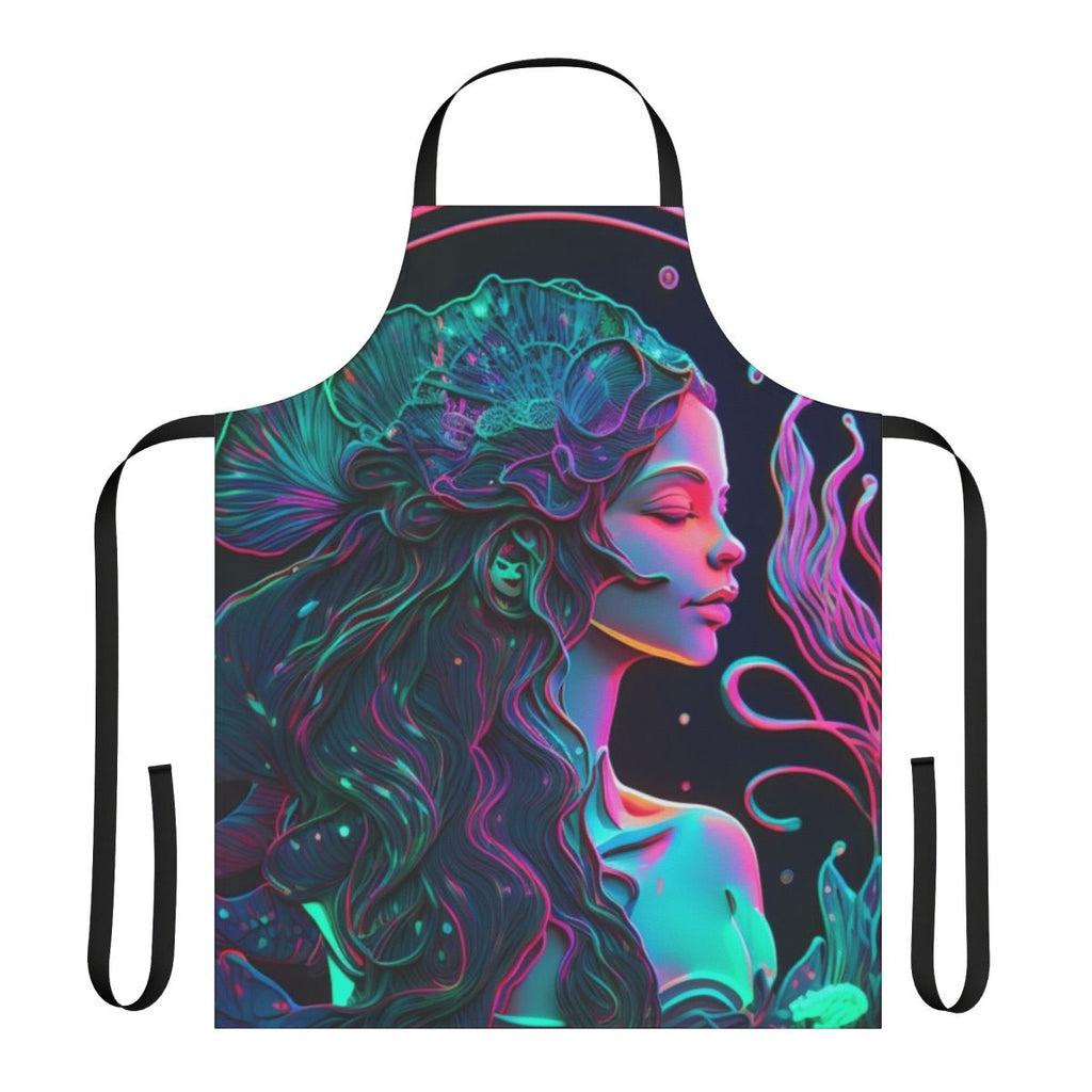 Apron featuring illustrations of fantastic sea creatures and legendary marine life