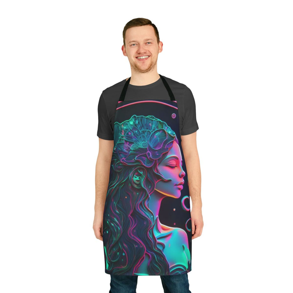 Apron featuring illustrations of fantastic sea creatures and legendary marine life