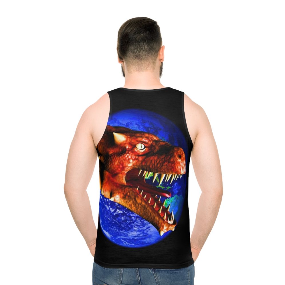 Mythical dragon unisex tank top with abstract nature design