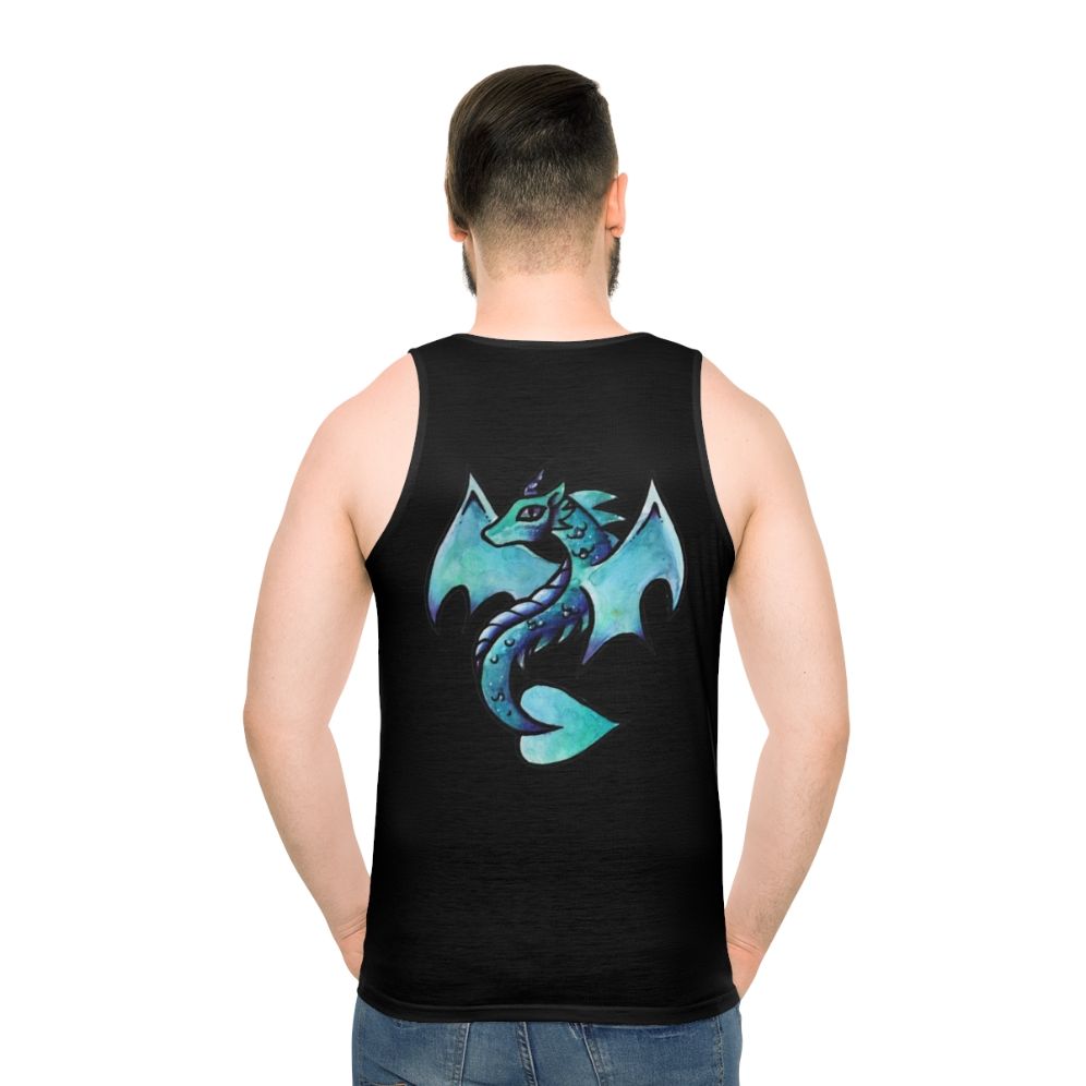 Mythical dragon watercolor design on unisex tank top