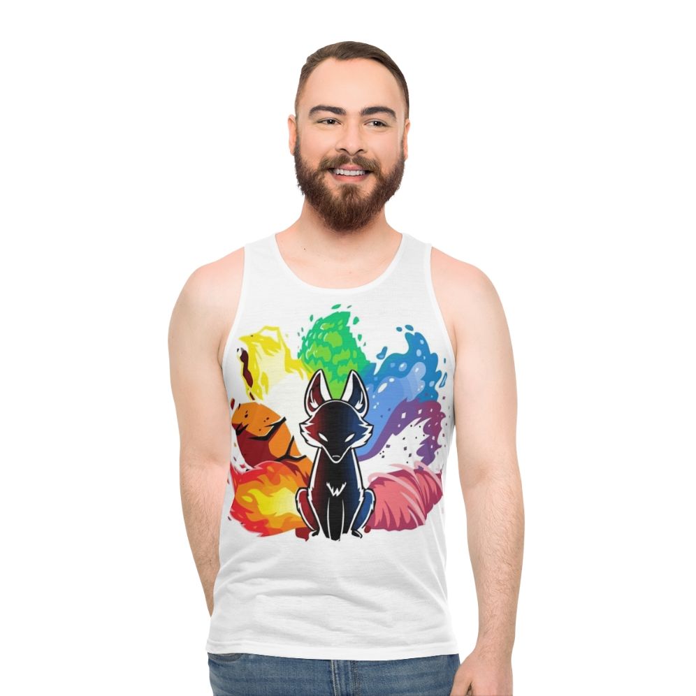 Unisex tank top with mythical fox design