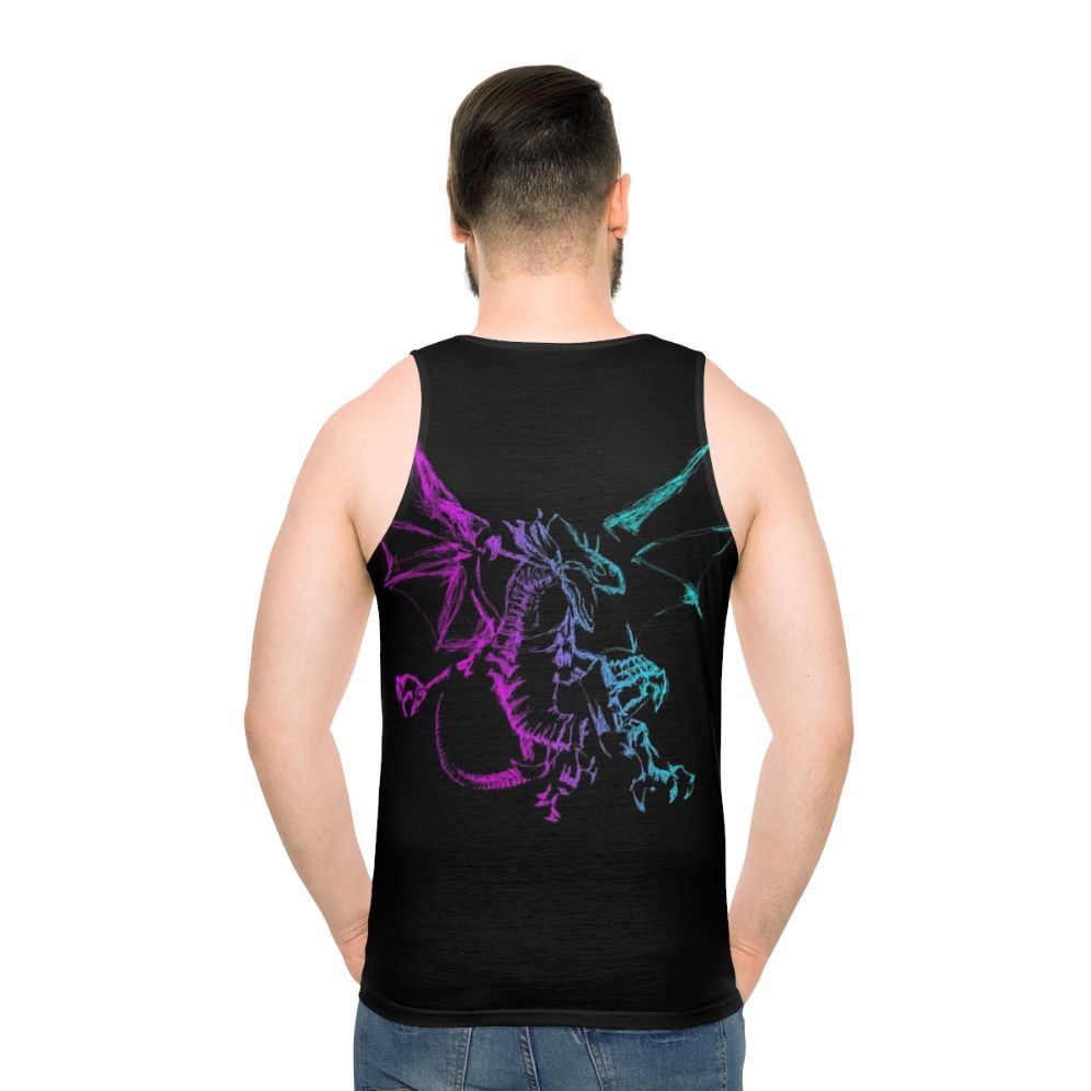 Mythical neon legendary animal design on unisex tank top