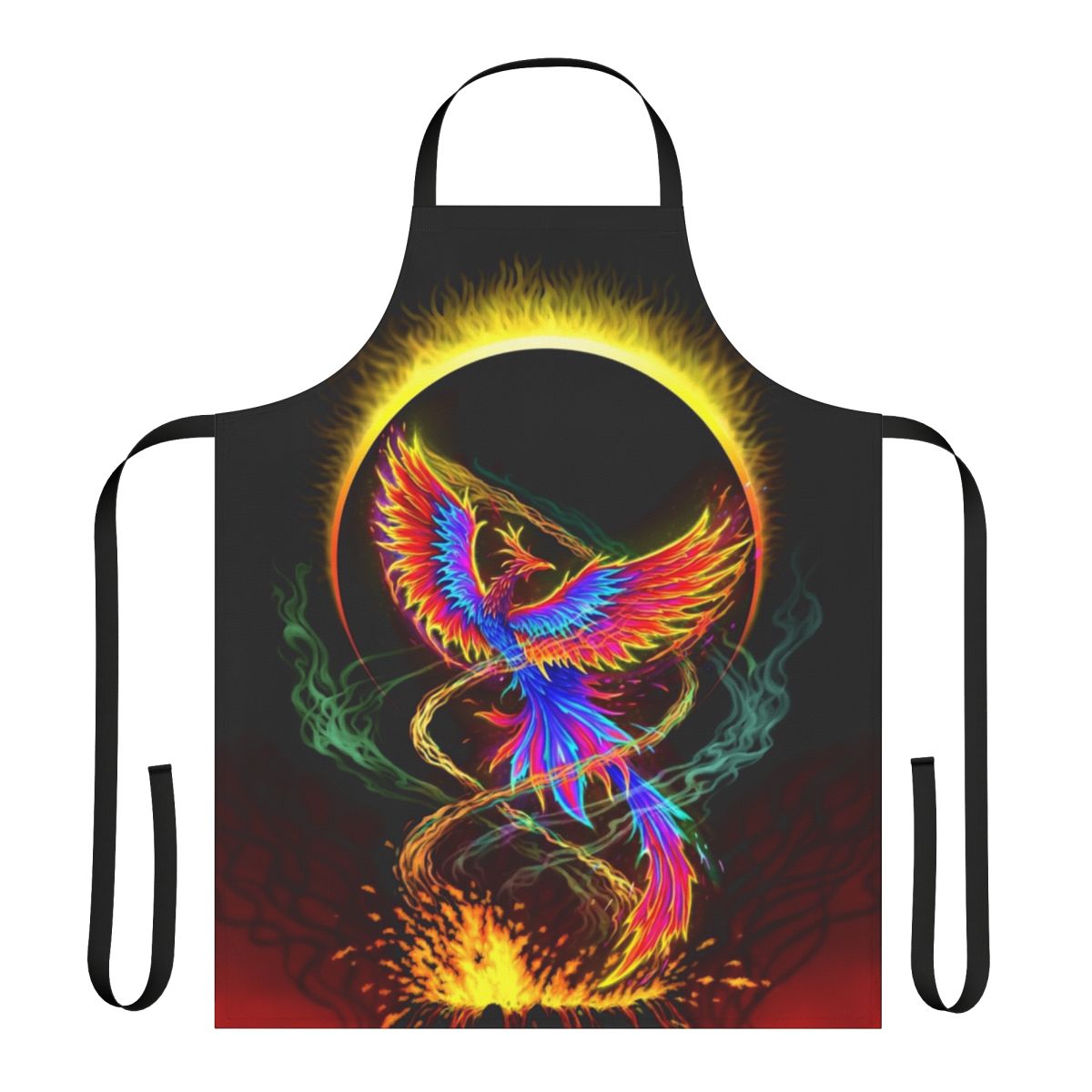 Apron featuring a phoenix rising from the flames, symbolizing resilience and overcoming challenges.