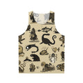Unisex tank top with a pattern of mythical sea creatures