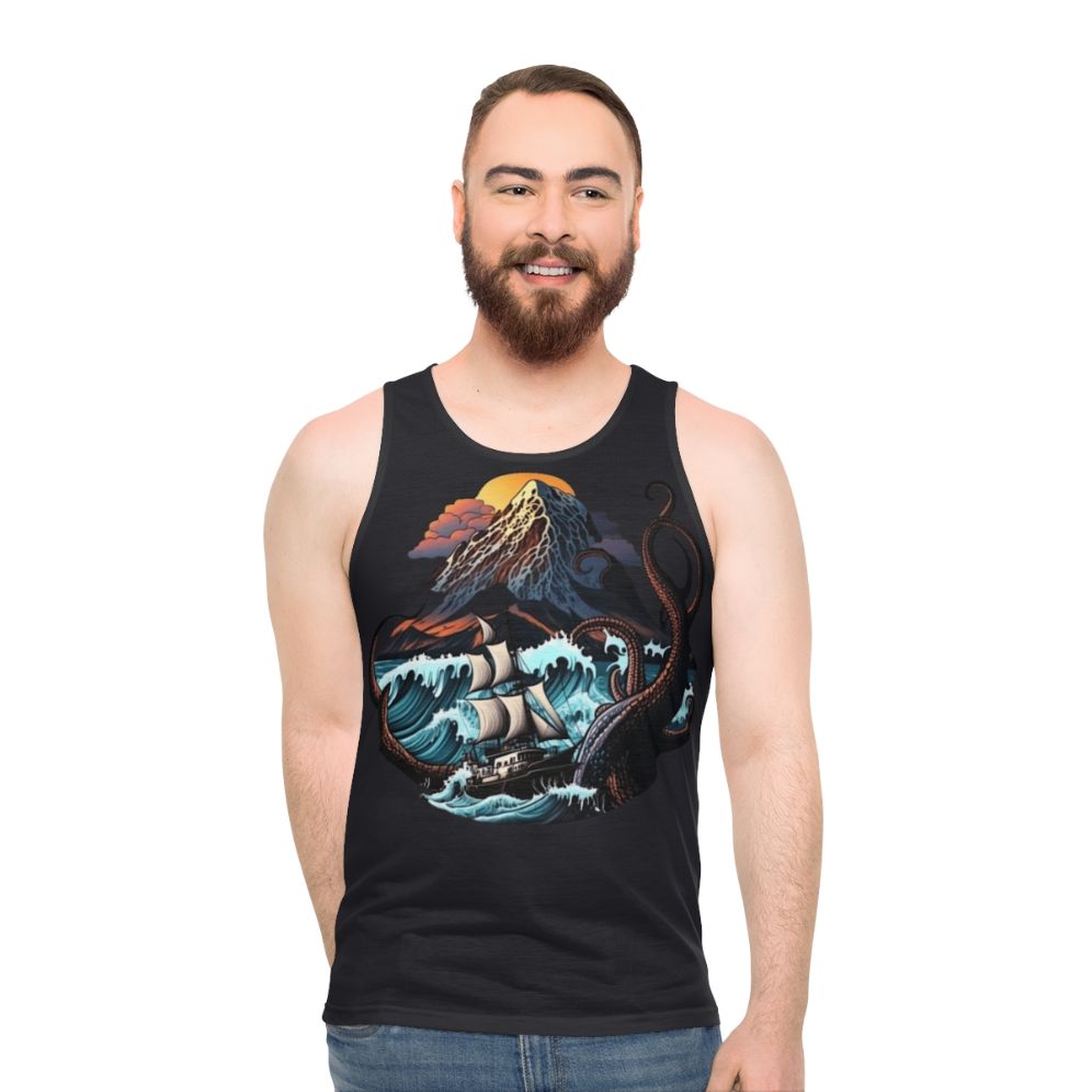 Unisex tank top featuring mythical sea creatures design