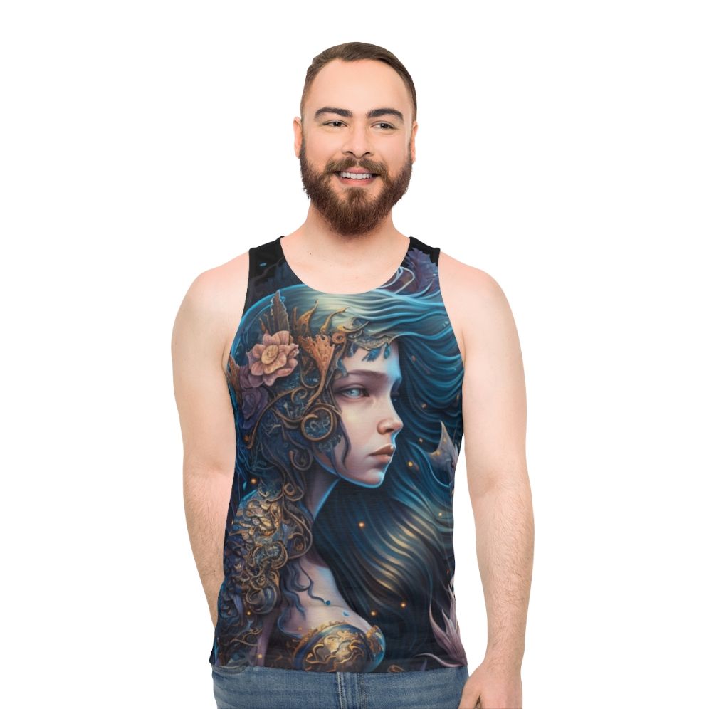 Unisex tank top featuring mythical sea creatures