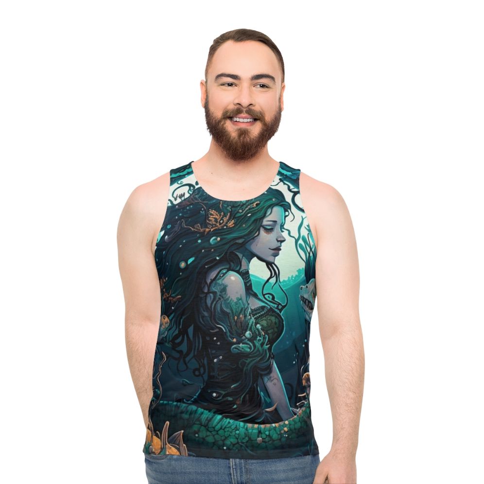 Unisex tank top featuring mythical sea creatures