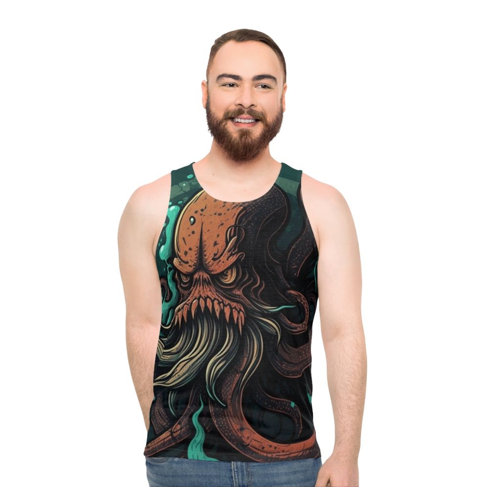 Unisex tank top featuring mythical sea creatures