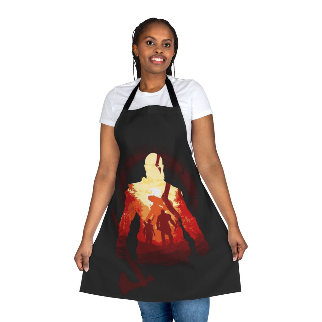 Apron featuring the iconic characters and imagery from the God of War video game series