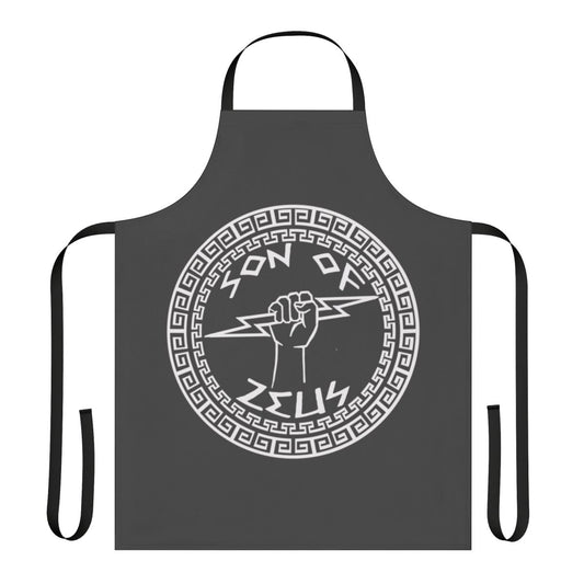 Apron featuring a design inspired by the Greek god Zeus and the world of Percy Jackson and the Heroes of Olympus