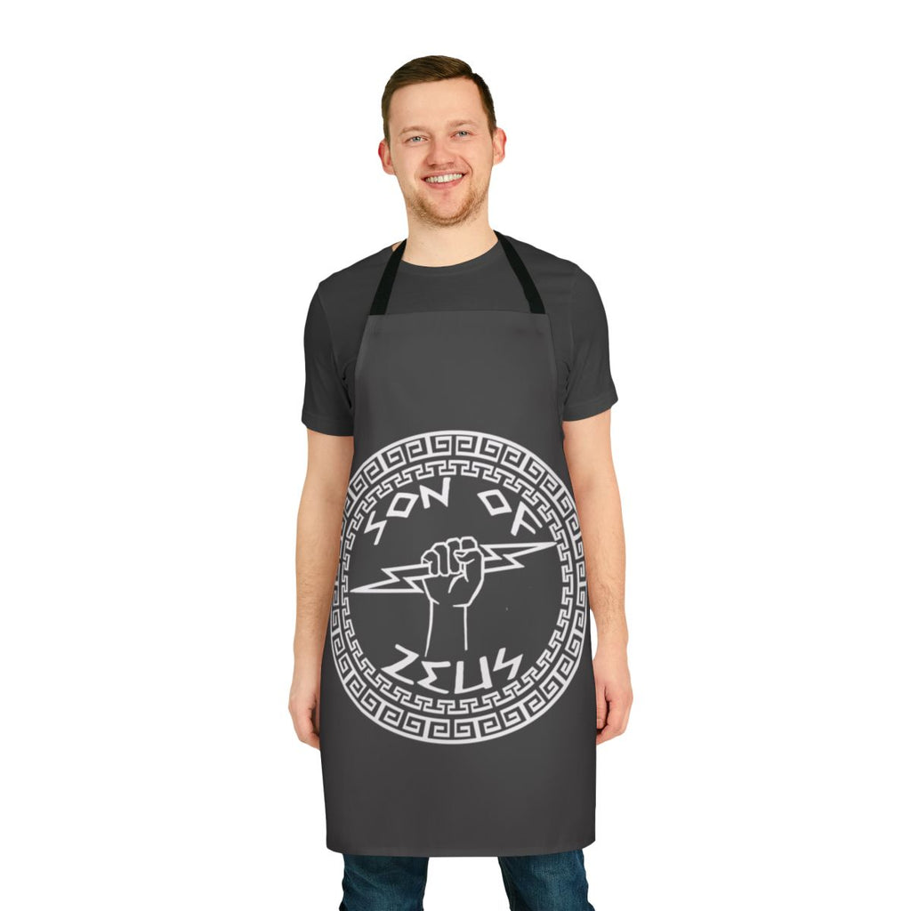 Apron featuring a design inspired by the Greek god Zeus and the world of Percy Jackson and the Heroes of Olympus
