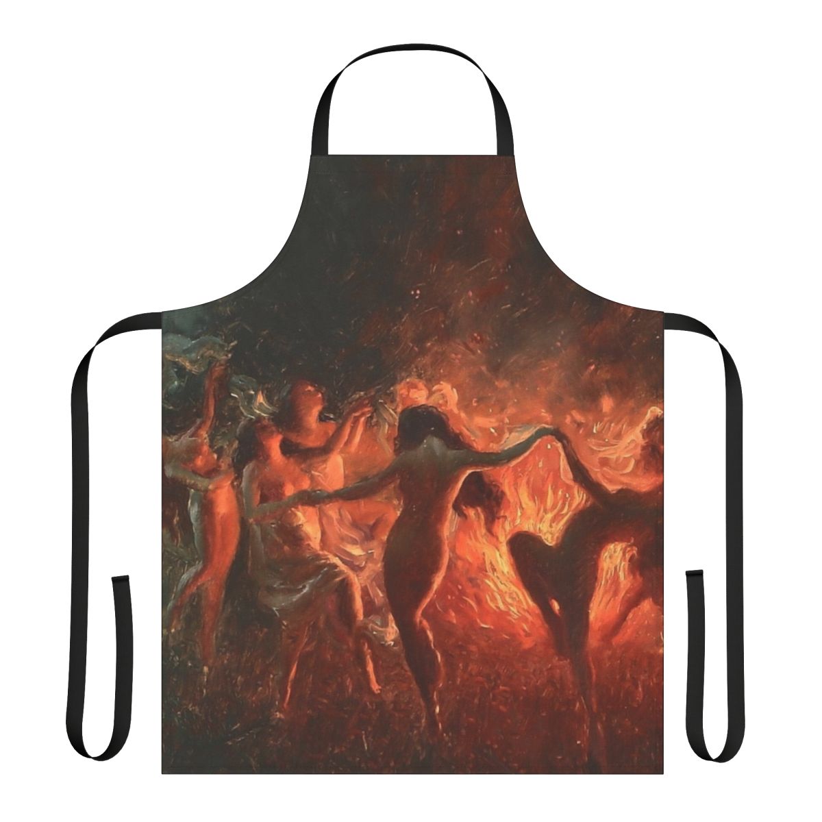 Mythological fire dance apron with fantasy and occult-inspired design