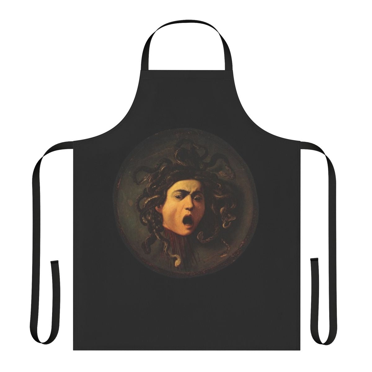 Medusa Apron featuring the iconic depiction of the Gorgon's head from Caravaggio's painting