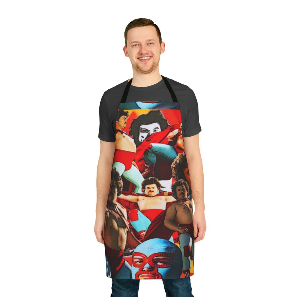 Nacho-inspired luchador wrestling apron with vibrant colors