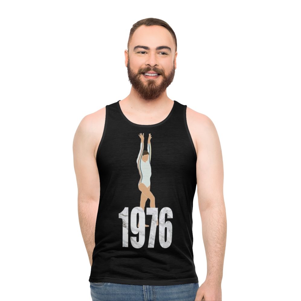 Nadia Comaneci gymnastics unisex tank top