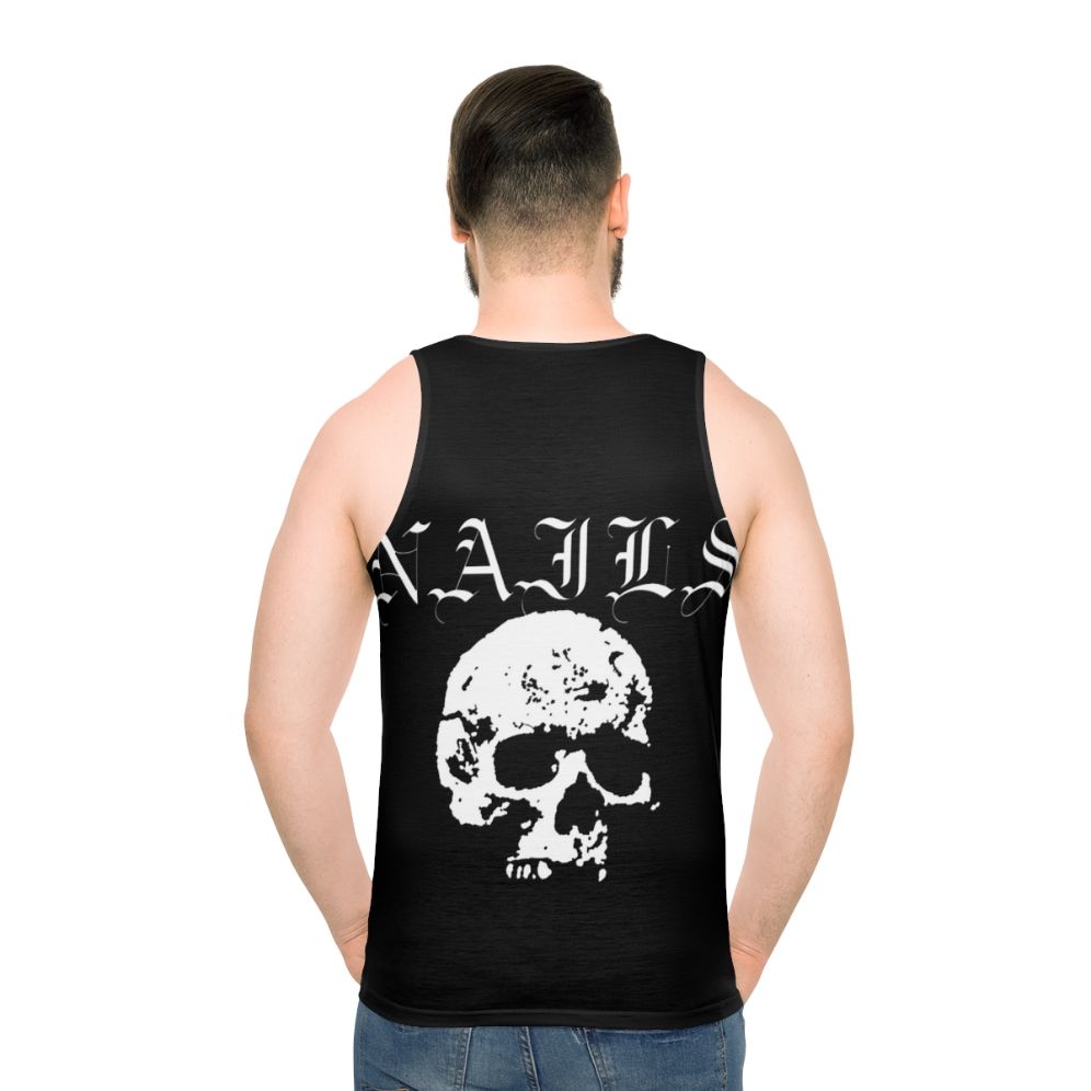 Nails hardcore punk band white unisex tank top