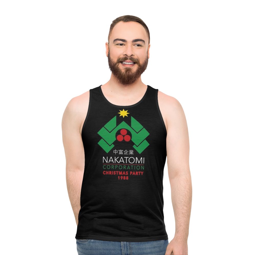 Nakatomi Corporation Christmas party unisex tank top inspired by the Die Hard movie