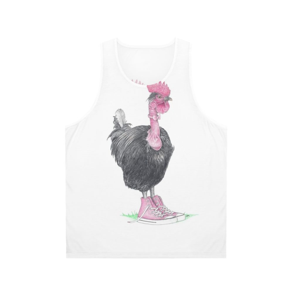 Unisex naked neck chicken in high tops tank top