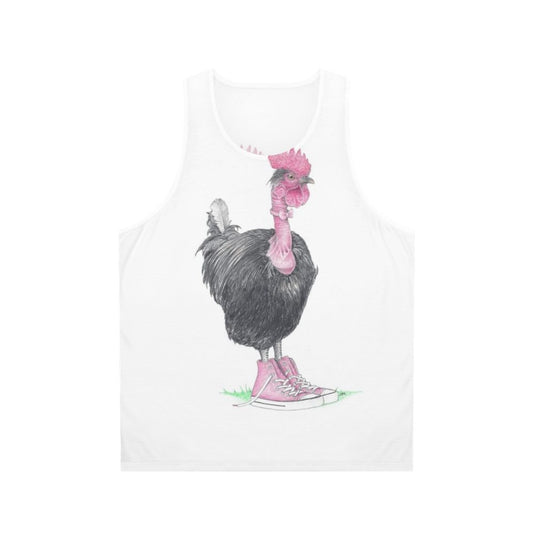 Unisex naked neck chicken in high tops tank top