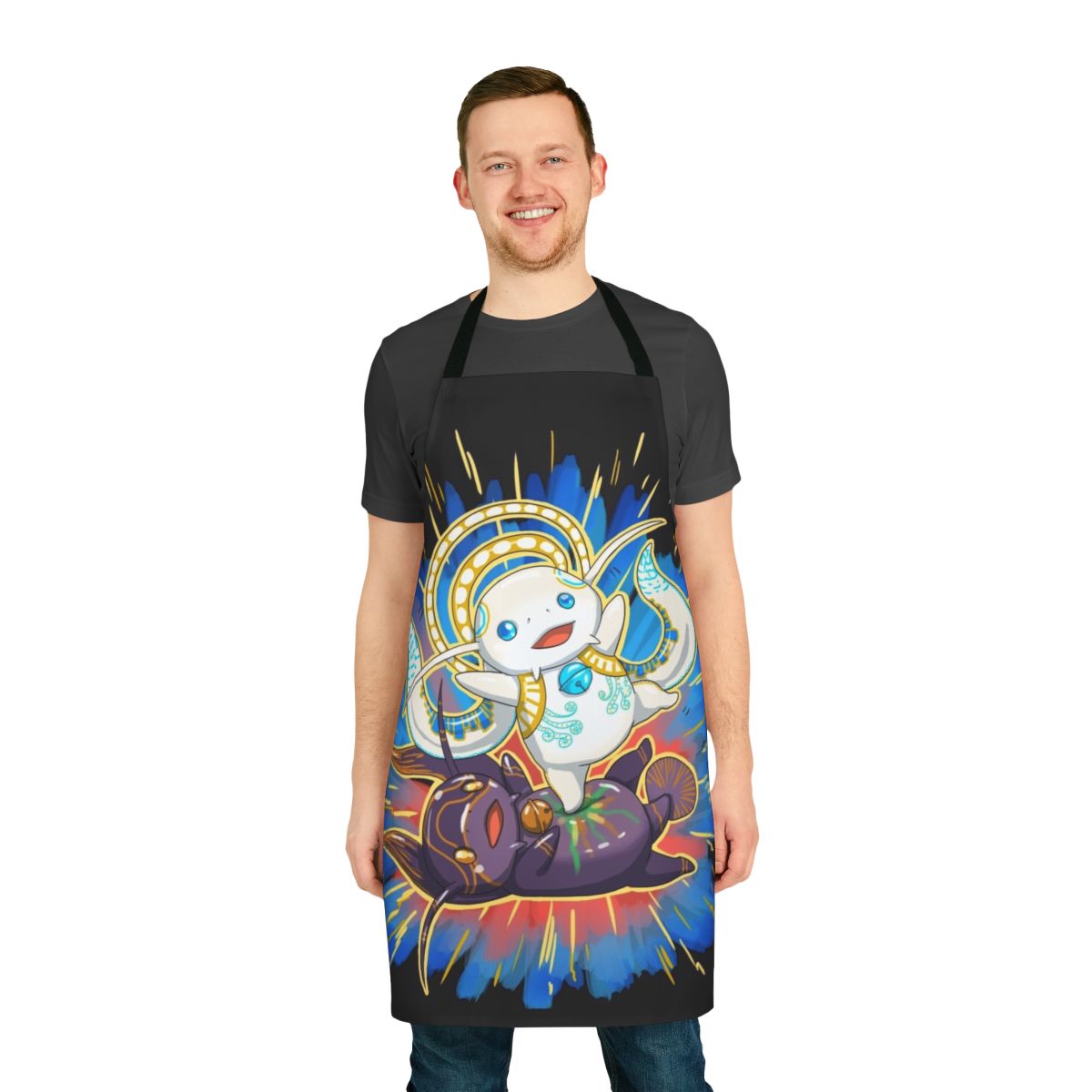 Namazu anime inspired kick apron featuring Hydaelyn and Zodiark symbols