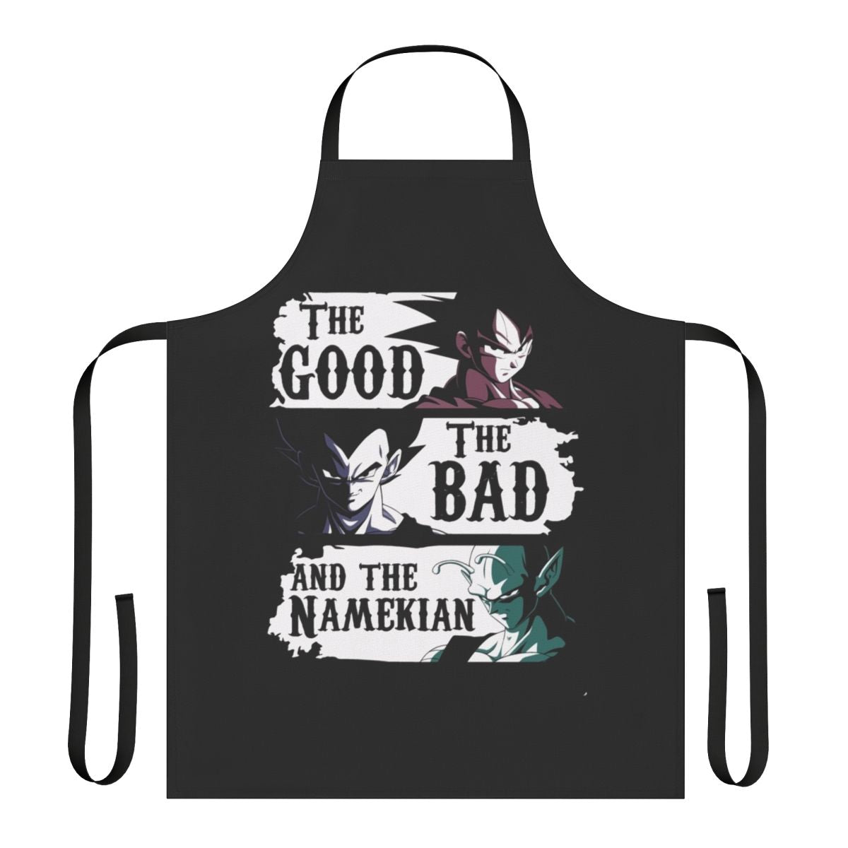 A high-quality apron featuring a Namekian-inspired design, perfect for Dragon Ball fans.