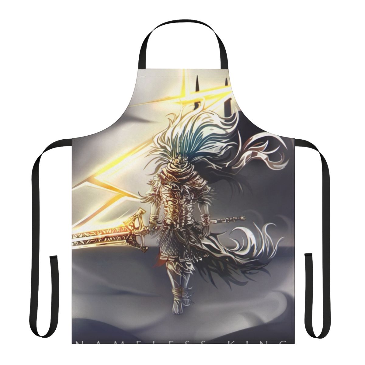 Nameless King inspired dark fantasy apron for video game fans