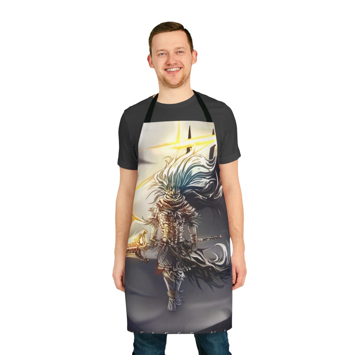 Nameless King inspired dark fantasy apron for video game fans
