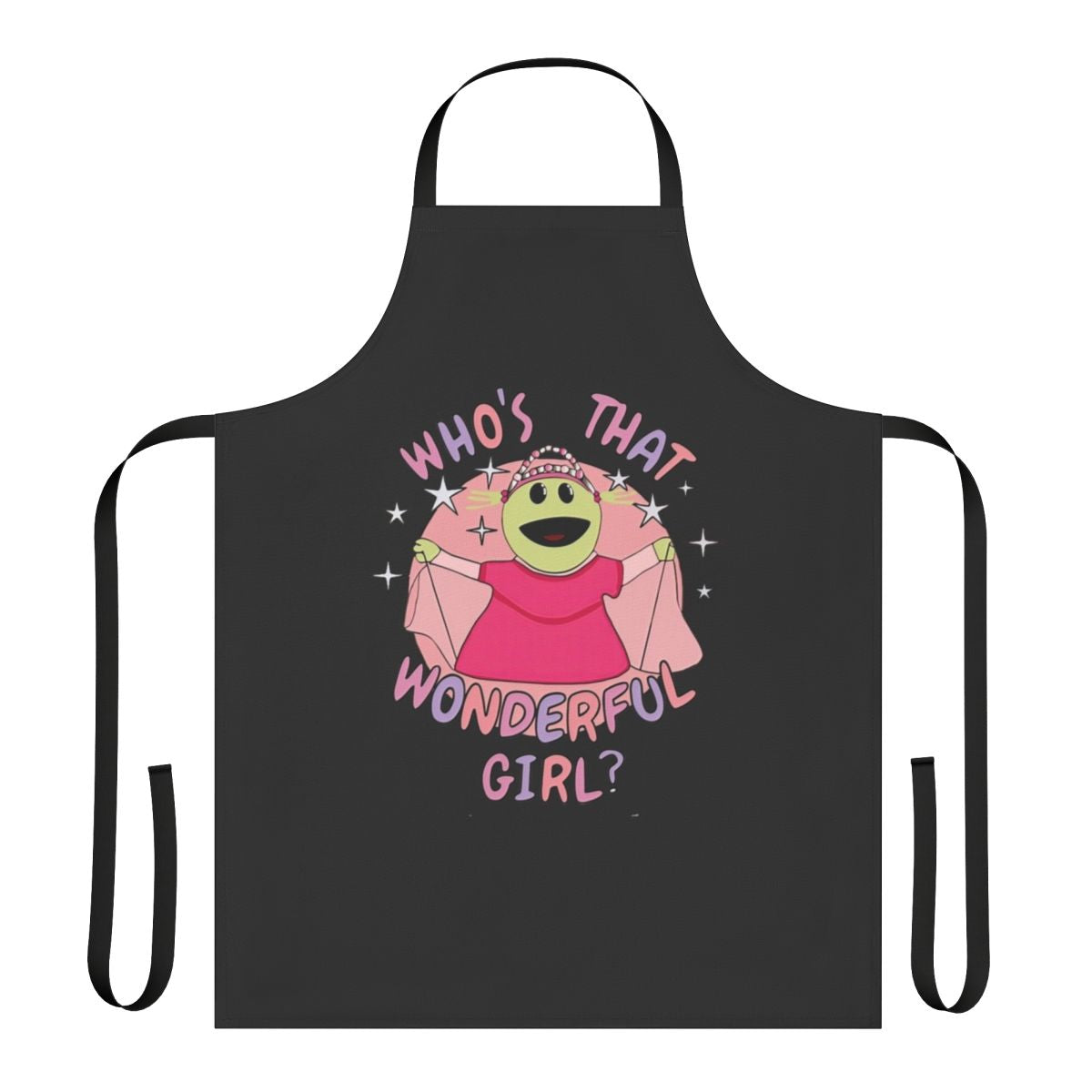 Nanalan-inspired apron featuring the character Peepo, a "wonderful girl"