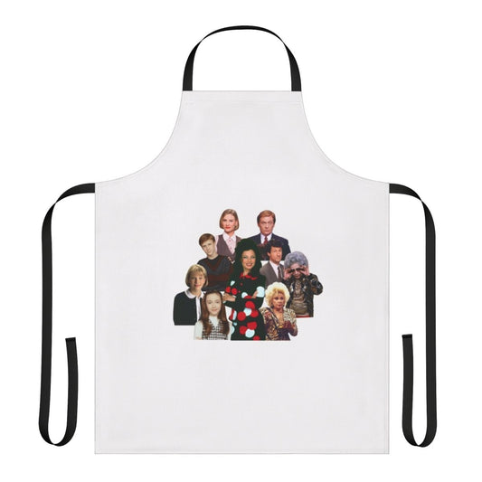 A stylish apron featuring designs inspired by the classic TV show "The Nanny"