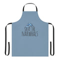 Apron with a colorful narwhal design to raise awareness for saving these unique marine creatures.