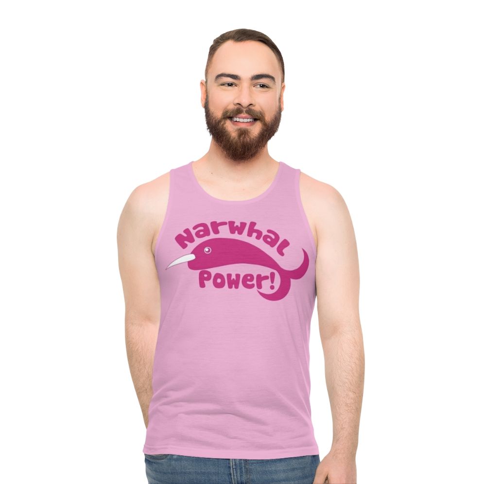Narwhal power unisex tank top
