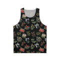 Unisex tank top with native Australian flower lino print design