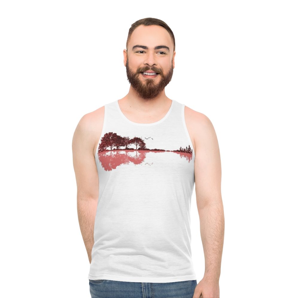 Nature guitar musical notes unisex tank top