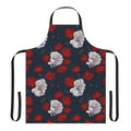 Vibrant apron with a betta fish and poppy flower design, perfect for the kitchen or gardening