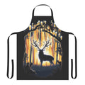 Deer God Apron - Minimal Silhouette Design of a Deer and Forest Spirits